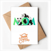 Maternal Animal Panda Raising Thank You Cards Envelopes Blank Note
