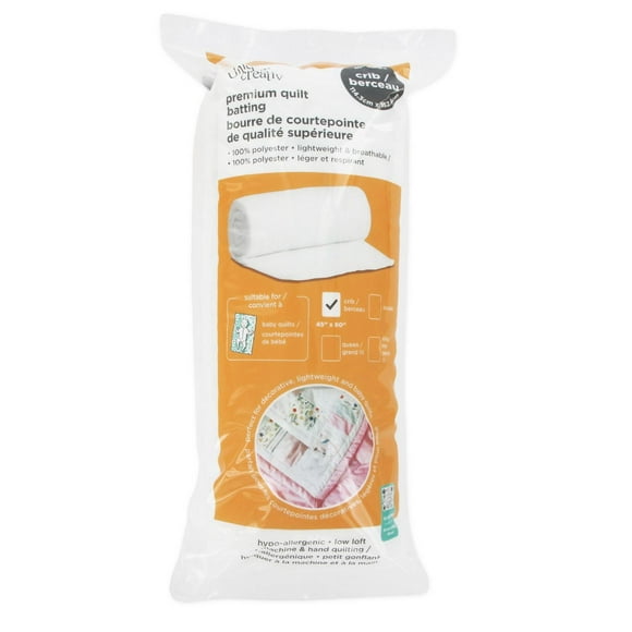UNIQUE CREATIV Premium Quilt Batting, Crib Size — 100% Polyester, Low‑Loft