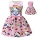 thumbnail image 2 of Vestido de verano de Hellokitty para niños y niñas, ropa de fiesta de seda sin mangas con lazo, dibujos animados, venta al por mayor, 3 a 7 años, 2023, 2 of 3