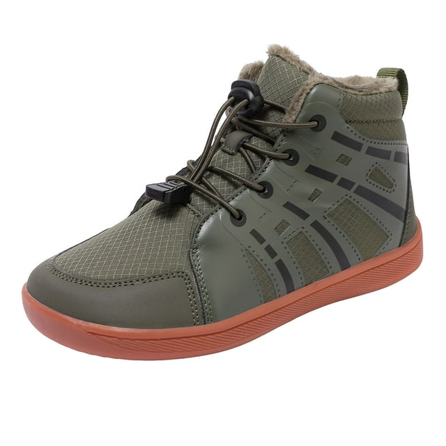 Curenmufel Bottes de Randonnée pour Tout-Petits Garçons Bébé Garçon Fille Chaussures d'Hiver Chaudes à Enfiler Bottes de Neige Nourrisson Confortables Résistance à l'Eau Chaussures Intérieur Extérieur Taille 12 (Vert, Petits Enfants 12)