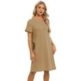 thumbnail image 2 of WBQ Womens Nightgowns Short Sleeve Nightshirt Round Neck Sleep Shirt Comfy Nightdress, 2 of 6