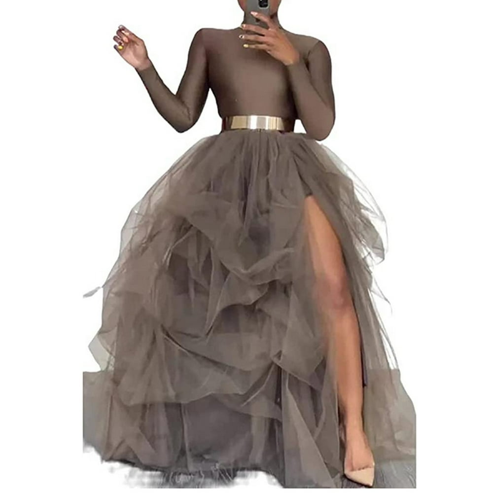 Jupe Longue en Tulle Tutu pour Femmes Maxi Longueur au Sol Robe