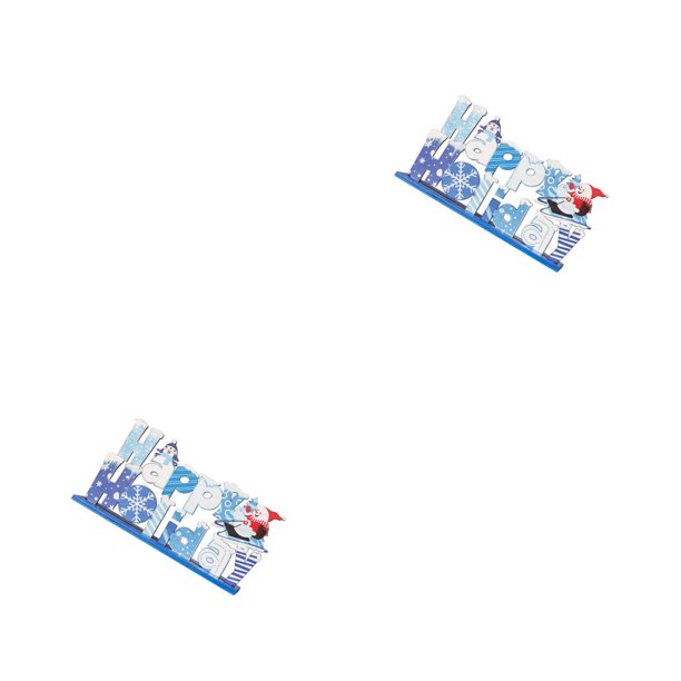 Injueey Letrero de de Navidad, decoración de de muñeco de nieve de madera, centros de de Navidad, estatuilla de vacaciones de Felices fiestas 2piezas