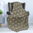 thumbnail image 4 of Vintage Soft Flannel Fleece Throw Blanket, Traditional Pattern Classic Rich Ornaments on Grey Symmetric Royal Motifs, Cozy Plush for Indoor and Outdoor Use, 60" x 80", Grey and Yellow, by Ambesonne, 4 of 5