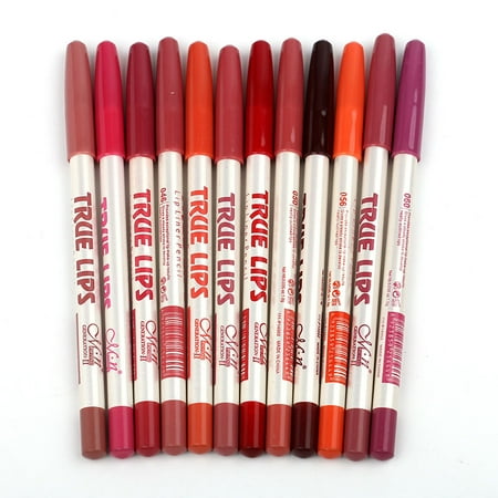Ymiko 12 Colors Waterproof Matte Long-lasting Lip Line Lipstick Pen Set Cosmetics Makeup Tool, Lip Balm, Lip