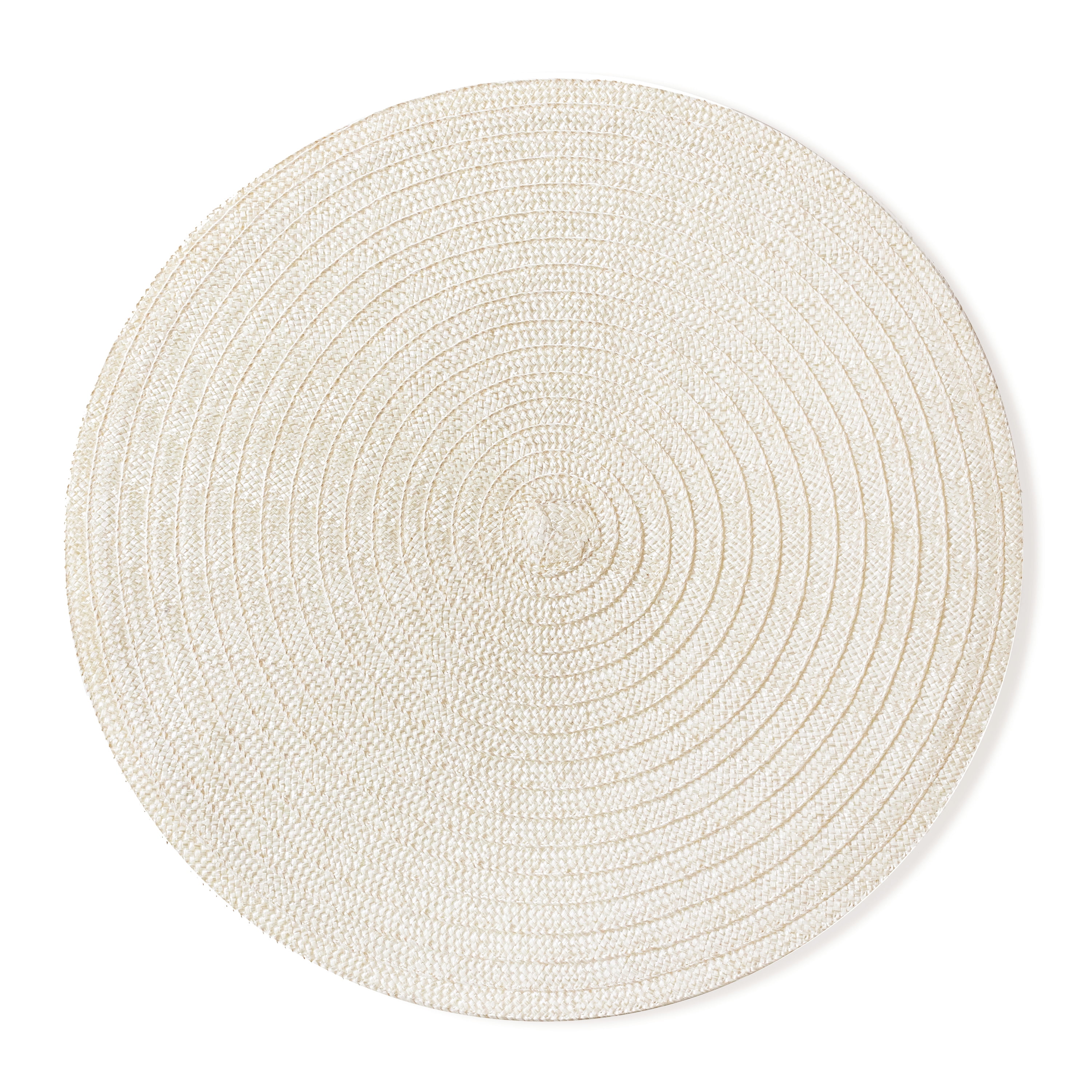 (4 pack) Mainstays Lava Polyester Round Table Placemat Vanilla 15" Round