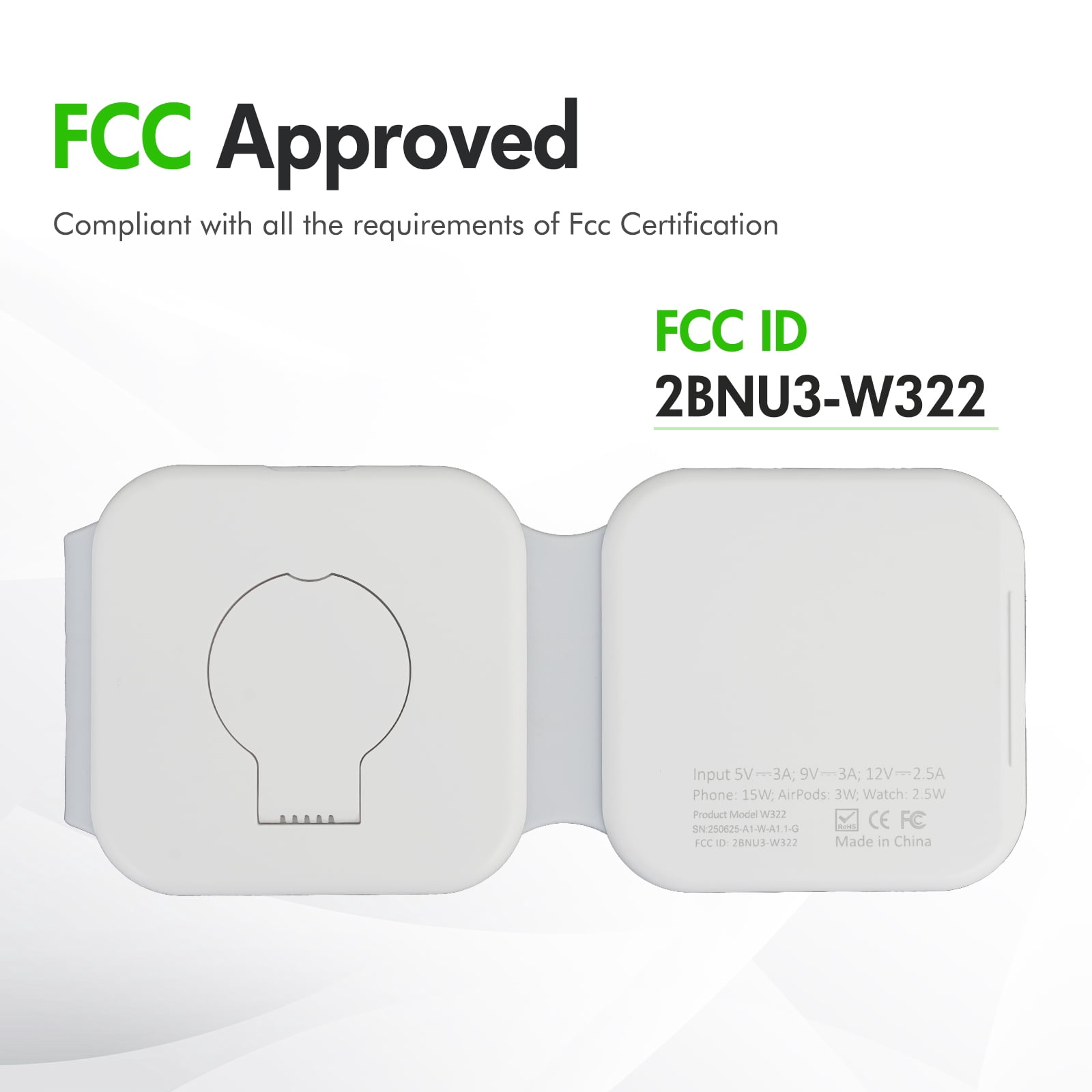 Wireless Charger, Charging Station for iPhone 17 16 15 14 13 12 , 18W Fodable Charging Pad for iWatch Series, 3 in 1 Magnetic Charger for AirPods 4 3 2, White
