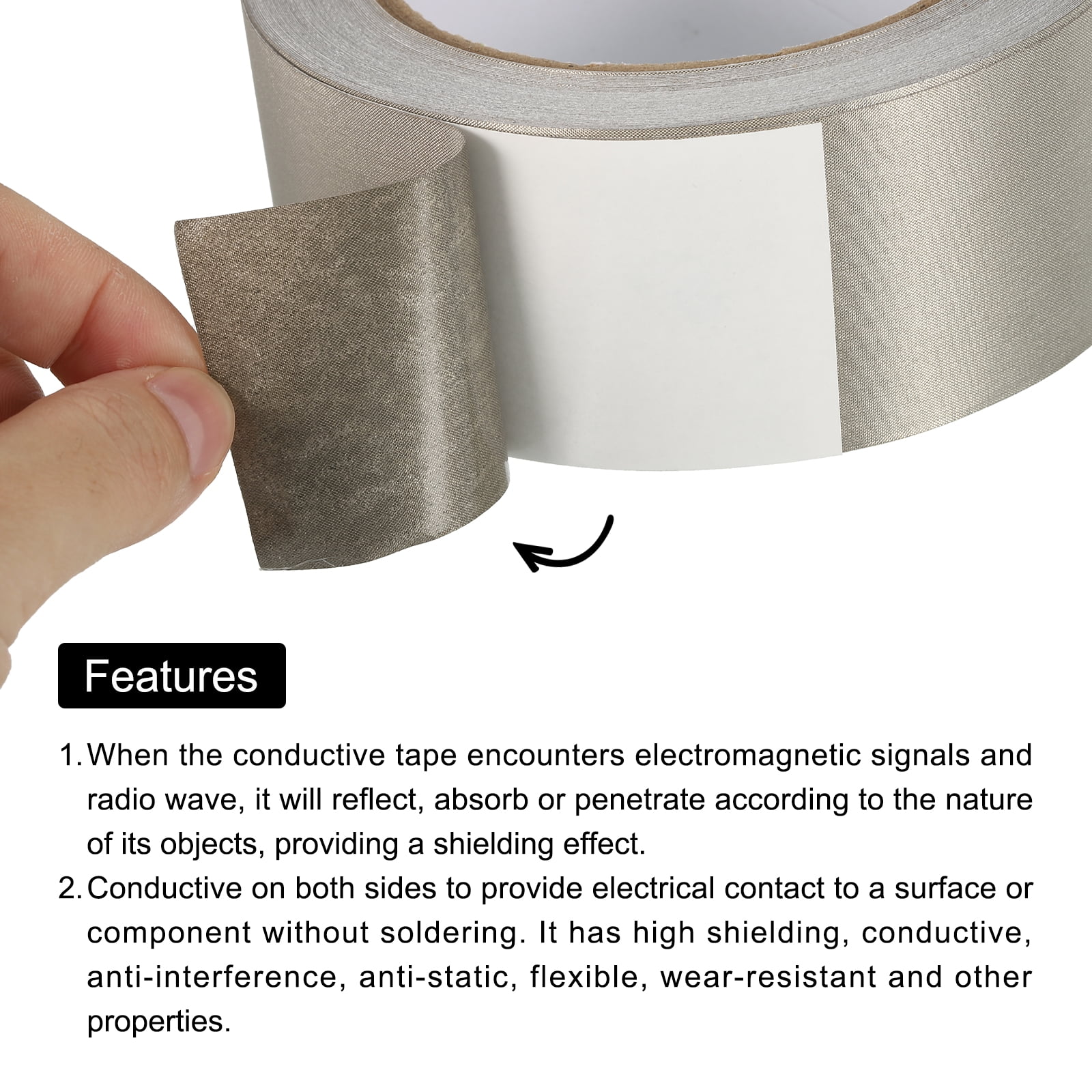 Wholesale OLYCRAFT 1 Inch x 65 Feet Faraday Cloth Tape Double Conductive RF  Fabric Tape High Shielding Conductive Tape Sliver Fabric Adhesive Tape Roll  for Signal Blocking EMI Shielding Wire Harness Wrap 