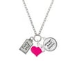thumbnail image 2 of Delight Jewelry Silvertone Live Long - Hot Pink Heart Nurse Strong Zoe Necklace, 2 of 4