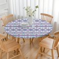 thumbnail image 3 of 44Inch Round Tablecloth with Elastic Hem, Spillproof Cover in a Chic Boho Floral Print for 38"-42" Tables, 3 of 7