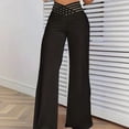 thumbnail image 3 of MORTTIC Women's Transparent Mesh Patchwork High Waist Pants With Elegant Cross Detail, Solid Color Fashion Trousers, 3 of 5