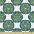 thumbnail image 1 of Botanical Fabric by the Yard, Repetitive Wild Flowers Plants Inspired Motifs Illustration, Decorative Upholstery Fabric for Sofas and Home Accents, Dark Sky Blue Lime Green by Ambesonne, 1 of 5