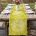 thumbnail image 4 of Boho Flowers Table Runner - 120 Inch Long Yellow Floral Vintage Bohemian Watercolor Cotton and Linen Blended Dress Scarves Farmhouse Table Runner for Kitchen Dining, Coffee Table, 13" x 120", 4 of 8