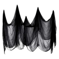 HHBEAUTY 85 x 98.5 In Halloween Decorations Creepy Cloth,Halloween Decorations Outdoor Indoor Black Fabric Cloth for Haunted House,Yard,Front Door,Wall,Horror Party Decor,Scary Spooky Gauze