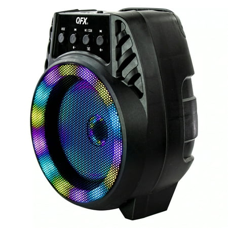 QFX - 4" BT Rechargeable Speaker with Lights - Black