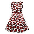 thumbnail image 4 of OGLCCG Kids Girl's Dresses Leopard Print Crewneck Sleeveless Tiered Swing A-Line Cute Midi Casual Sundress Summer Flowy Dress 3-14 Years, 4 of 5