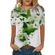 thumbnail image 1 of Gibobby Blusa Casual de Mujer Camiseta manga corta con cuello redondo y estampado moda informal para mujer(Verde,G), 1 of 4