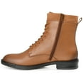 thumbnail image 2 of Journee Signature Womens Genuine Leather Natara Round Toe Stacked Combat Booties, 2 of 8