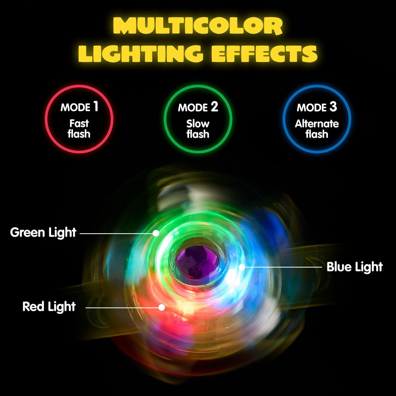 Joyfy 12 Pack LED Light Up Spinning Bracelets Glow Fidget Party Favors for Kids Goodie Bags Stuffers for Birthday