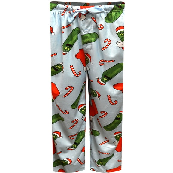 Briefly Stated Mens Rick and Morty Merry Pickle Rick Christmas Silky Fleece Lounge Pants (Small)