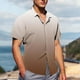 thumbnail image 4 of Mens Casual de Manga Corta Botón Abajo Camisas de Impresión Turndown Cuello Botón Camisa Poliéster, Moda de Verano Superior para Hombres Al Aire Libre, 4 of 6