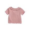 thumbnail image 6 of zbxnLI Baby Girls T Shirts for Kids Casual Loose Ruffle Sleeve Tops Collared Summer Cute Tee Top with Button, 6 of 7