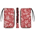 thumbnail image 2 of Womens Wallet Bifold Ladies Cluth Bag Wristlet Wrist Strap Long Purse Red Design, 2 of 6