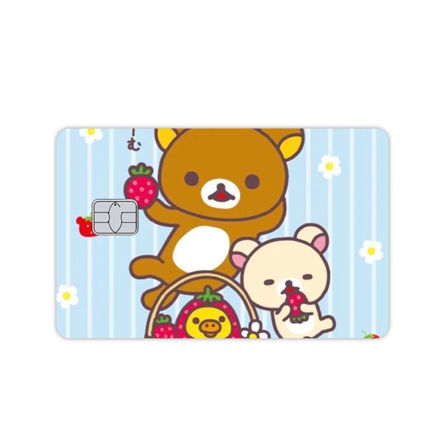 Anime Cute Rilakkuma Credit Card Skin Stickers Diy Kawaii Anti-scratch Creative Debit Bank Bus Metro Card Waterproof Skin Film