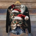 thumbnail image 3 of Feimerou Cat Christmas Sweater, Ugly Christmas Sweatshirts for Women Cute Funny Pattern Xmas Long Sleeve Crewneck Pullover Sweaters Friday Deals 2024, 3 of 5