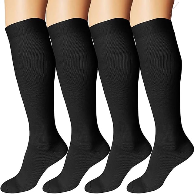 4 pares de calcetines de compresión para hombres y mujeres, para volar, hacer deporte y correr.