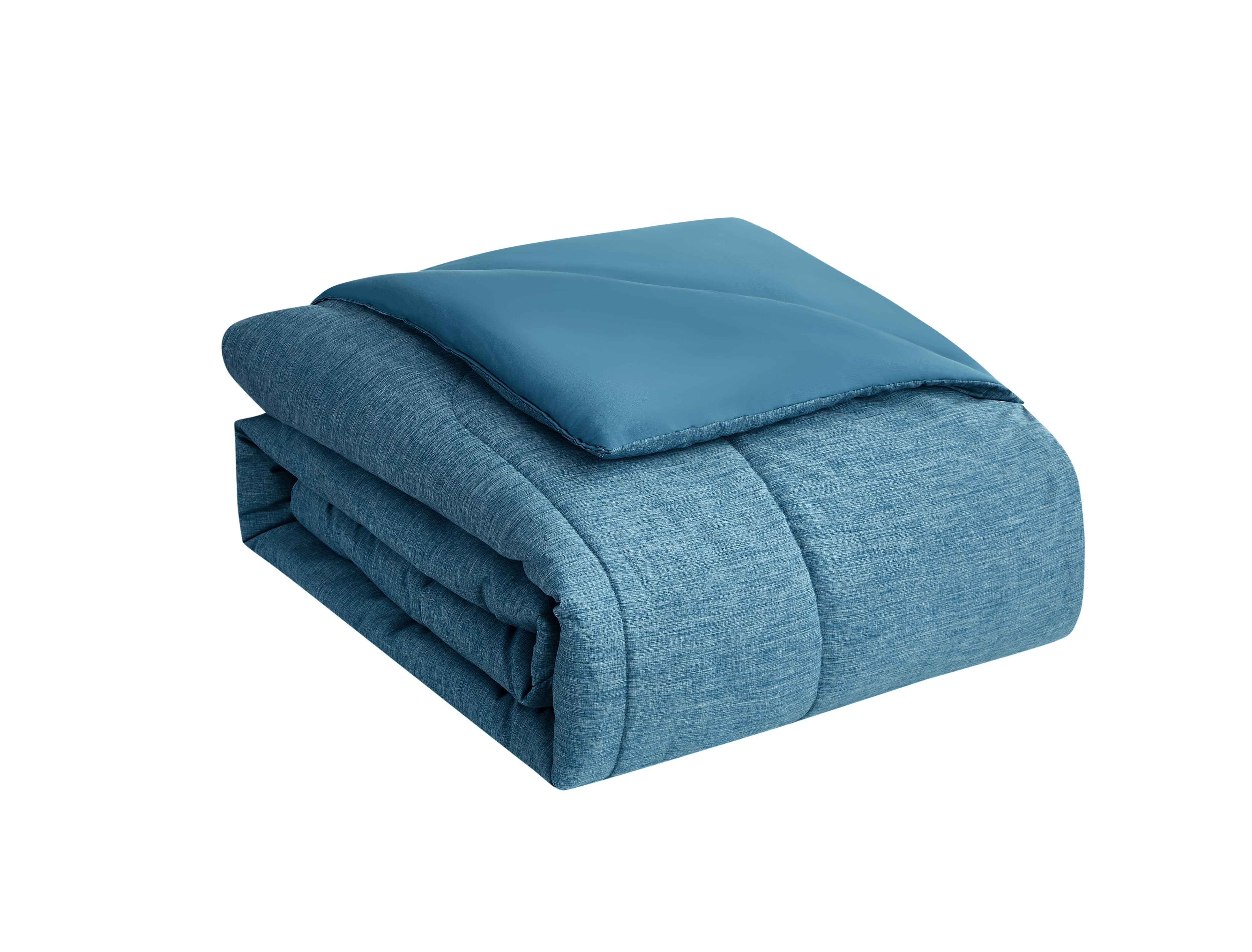 Mainstays Super Soft Microfiber Reversible Comforter, Full/Queen, Cool Blue, 1 Piece