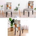thumbnail image 2 of Burnt Orange Grey Dining Chair Cover Set of 6,Stretch Protectors Slipcover,Oil Painting Modern Abstract Art Spandex Kitchen Chair Seat Back Cushion Slip Cover for Dining Room,Party,Hotel,Ceremony, 2 of 6