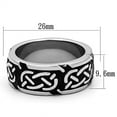 thumbnail image 2 of Luxe Jewelry Designs Stainless Steel Men's Celtic Ring with Black Jet Epoxy - Size 13 (Pack of 2), 2 of 4
