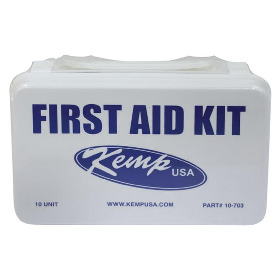 Kemp USA 8.5" White and Blue 10-Unit 10 Persons First Aid Kit