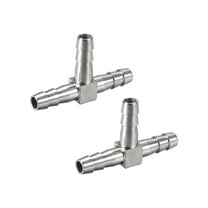 3/8-Inch (10mm) Hose ID Barb Fitting Stainless Steel 3 Way T Shaped Union Home Brew Fitting 2 pcs