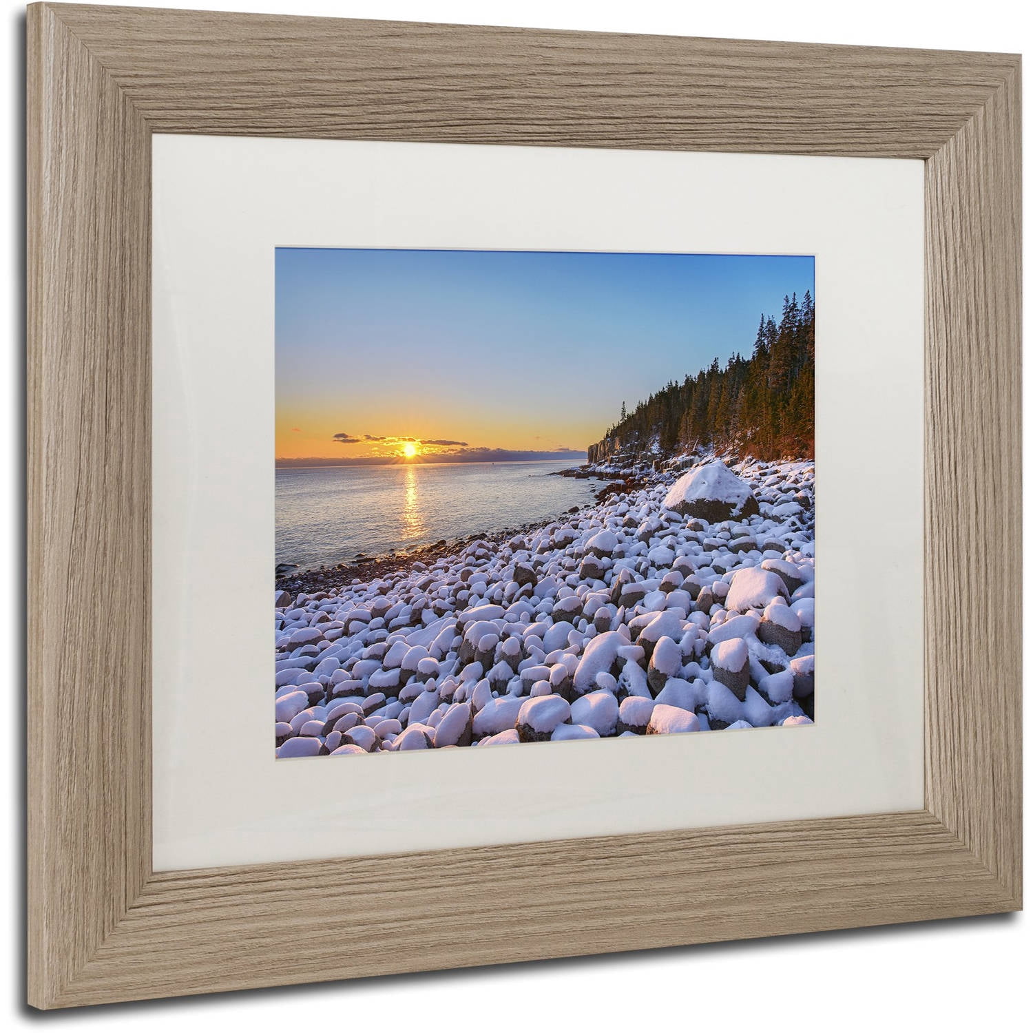 Trademark Fine Art "White Boulders" Canvas Art by Michael Blanchette Photography White Matte, Birch Frame
