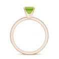 thumbnail image 3 of 1.94 CT Peridot Moissanite Ring Side Stone Engagement Ring in Sterling Silver/ Rose Gold Plated Emerald Cut August Birthstone Wedding Ring, Birthday, Anniversary Jewelry, Ring Size 7, 3 of 4