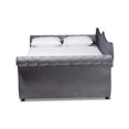 thumbnail image 2 of Bowery Hill Traditional Velvet Crystal Tufted Full Size Daybed in Gray, 2 of 9