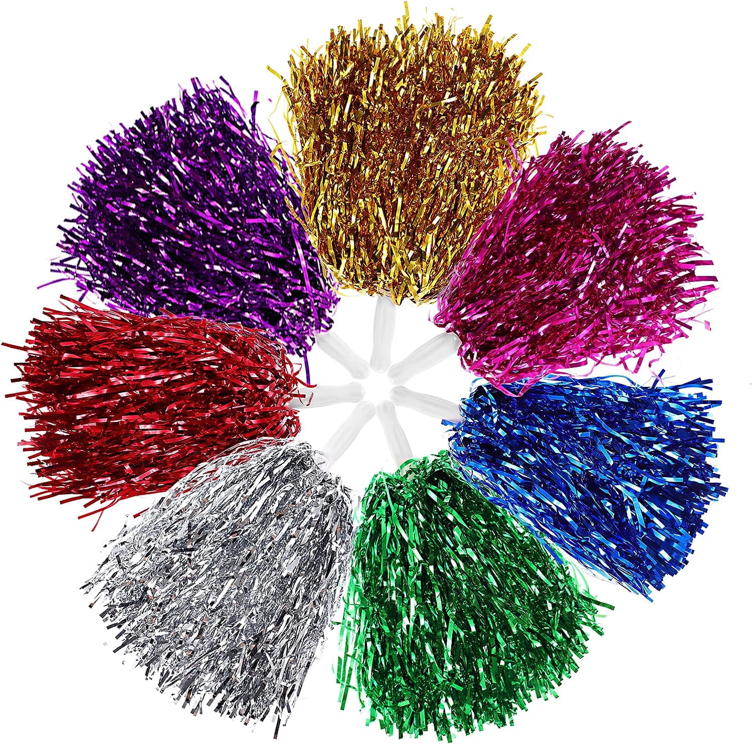 LINLIN 14Pcs Cheerleading Pom Poms Hand Flowers Cheerleader Pompoms Pom Sports Team Cheering Ball for Dance Fancy Dress Night Party