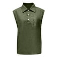 thumbnail image 6 of LODIENY Athletic Tank Tops Men Big and Tall Henley Shirts Sleeveless Muscle Gym Workout Running Beach Summer Vintage Button Up Biker Tee Vest with Pockets Army Green L, 6 of 6