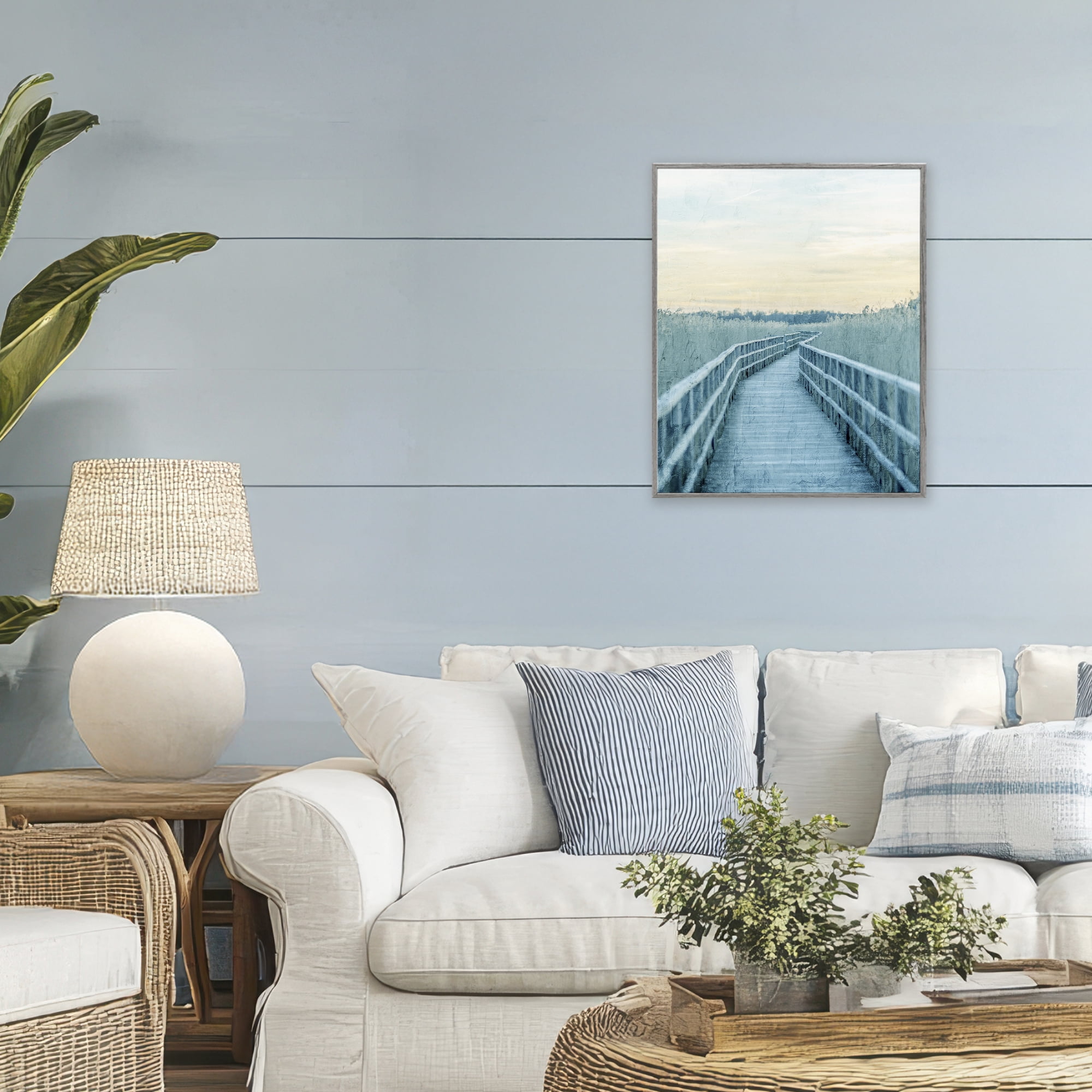 Stupell Industries Wooden Pier Boardwalk Gray Framed Giclee Art, design by Kim Allen