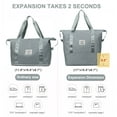 thumbnail image 3 of DAKIMOE Weekender Bags for Women, Travel Bag Carry on Gym Bag, Travel Duffle Bag with Wet Dry Pocket/Front Phone Pocket/Trolley Sleeve Pocket, Grey, 3 of 10