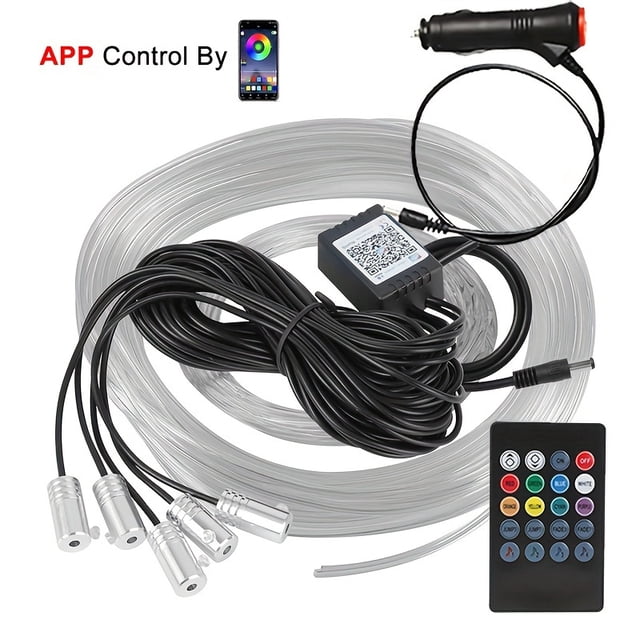 PENGX 9 In 1 Atmosphere Light 4PCS Car Chassis Neon Trim Light 5PCS Car Interior Atmosphere Light Center Control Light Strip + Door Light Strip LED RGB Multi-color Sound Active Functi