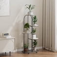 thumbnail image 1 of Estante para plantas con ruedas, soporte de hierro forjado para macetas en esquina, para interior y balcón, 1 of 6