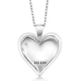 thumbnail image 2 of Gem Stone King Keren Hanan 0.14 Ct Round White Topaz 925 Sterling Silver 2 Heart Love Treasure Pendant Necklace for Women With Chain, 2 of 5