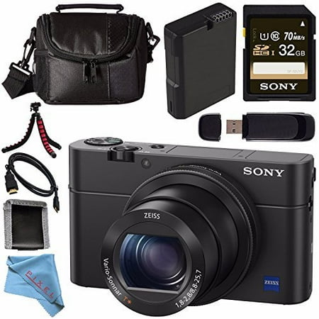Sony Cyber-shot DSC-RX100 IV DSCRX100 MARK 4 Digital Camera + Rechargable Li-Ion Battery + Sony 32GB SDHC Card + Case + Tripod + HDMI Cable + Memory Card Wallet + Card Reader + Fibercloth