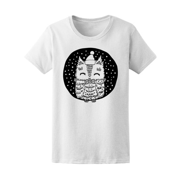 Merry Christmas With An Owl Tee Women's -Image by Shutterstock