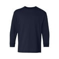 thumbnail image 2 of Gildan - Heavy Cotton Youth Long Sleeve T-Shirt - 5400B - Navy - Size: L, 2 of 3