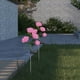 thumbnail image 5 of pstuiky Luces solares para jardín Lámpara solar de 4 cabezales con forma de flor Luces solares con movimiento Se balancean con el viento Luces solares para exteriores Luces solares decorativas para, 5 of 6