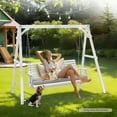 thumbnail image 6 of VINGLI 5 ft Outdoor Porch Swing with Cushions, Patio Hanging Porch Swing for Yard, Garden, White, 6 of 7